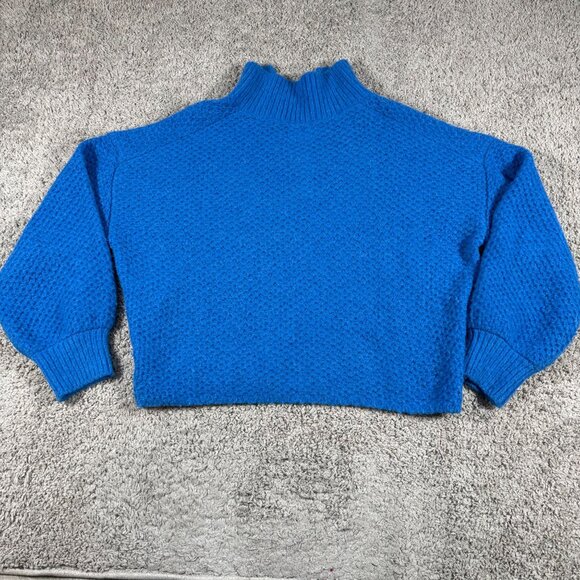 Xirena Ally Sweater Womens Large Baltic Blue Baby Alpaca Wool Collar $363 retail - Picture 8 of 8